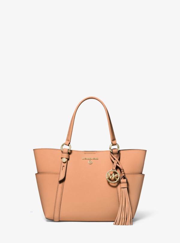 Damske Prenosná Taška Michael Kors Sullivan Small Saffiano Leather Béžové Biele - Kabelky Michael Kors Slevy | KAEQC-4125